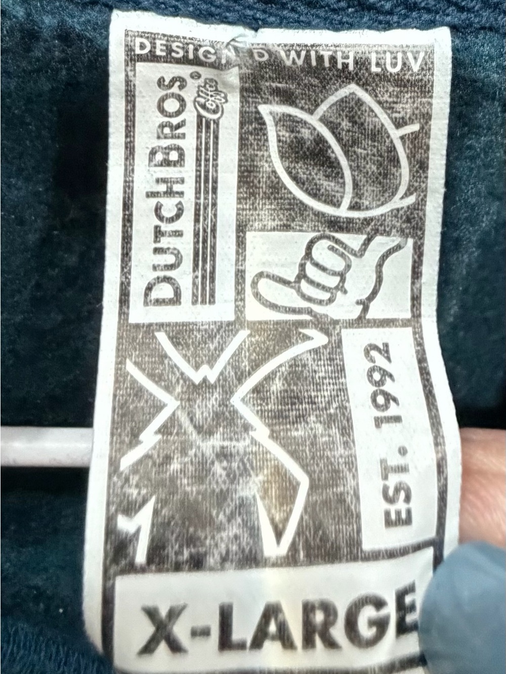 Dutch Bros Navy Blue Crewneck Sweatshirt with Gold Graphic - Picture 7 of 8